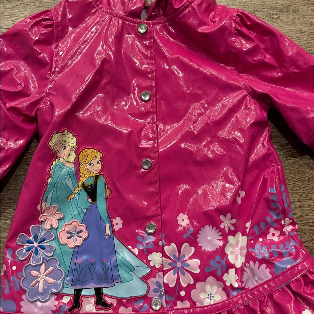 Disney Pink Floral Raincoat with Characters